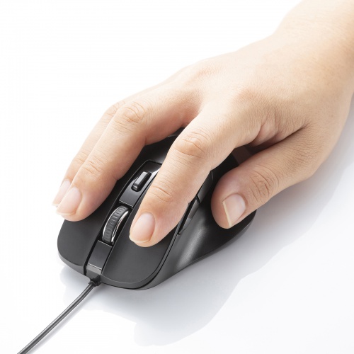 マウス（有線・ブルーLED・中型・5ボタン・ブラック） MA-YB518BK サンワサプライ