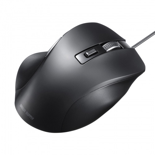 マウス（有線・ブルーLED・中型・5ボタン・ブラック） MA-YB518BK サンワサプライ