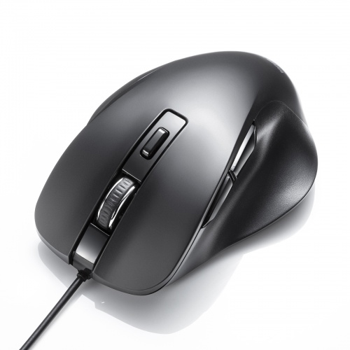 マウス（有線・ブルーLED・中型・5ボタン・ブラック） MA-YB518BK サンワサプライ