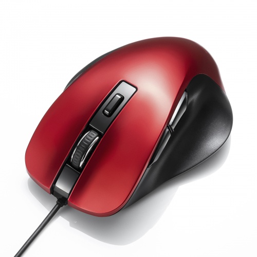 マウス（有線・ブルーLED・中型・5ボタン・レッド） MA-YB518R サンワサプライ