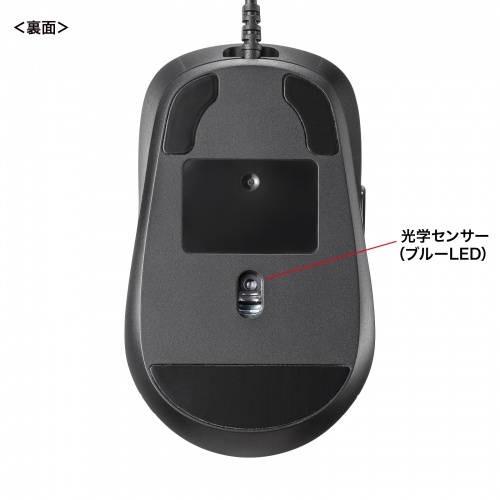 有線マウス（チルトホイール・高速スクロール・静音・5ボタン・ブルーLED・カウント切り替え・左右スクロール・Mac対応・戻る・進む）