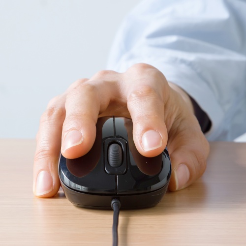 抗菌 有線マウス（静音・USBマウス・ブルーLED・3ボタン・USB A接続・ブラック）MA-YBSK315BK