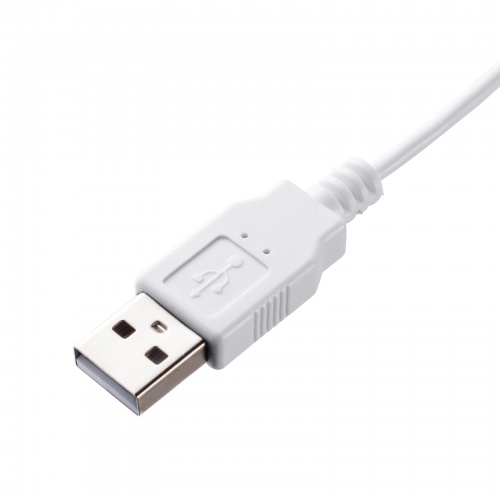 抗菌 有線マウス（静音・USBマウス・ブルーLED・3ボタン・USB A接続・ホワイト）MA-YBSK315W