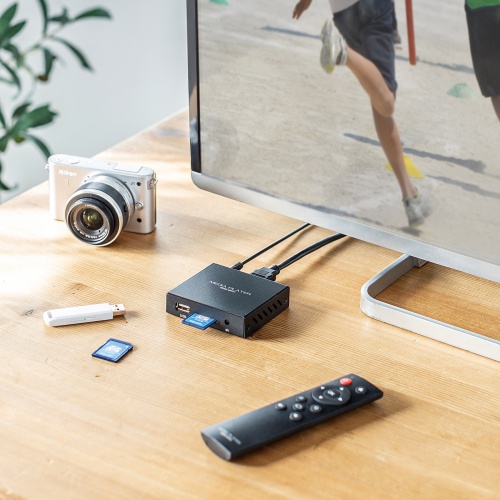 メディアプレーヤー（デジタルサイネージ・セットトップボックス・HDMI出力・MP4 MP3 対応・ USBメモリ・SDカード・リモコン付） MED-PL2K102 サンワサプライ