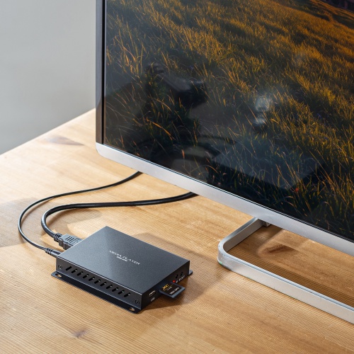 メディアプレーヤー（VESAマウント対応・フルHD・デジタルサイネージ・自動再生・タイマー機能付き・HDMI・RCA・SDカード・USBメモリ・オートプレイ・動画・画像）