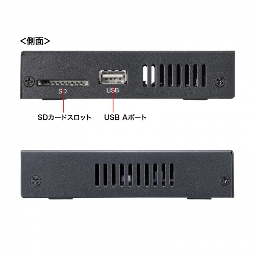 メディアプレーヤー（デジタルサイネージ・セットトップボックス・HDMI出力・2画面対応・MP4 MP3 対応・USBメモリ・SDカード・リモコン付） MED-PL2K202 サンワサプライ