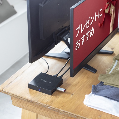 メディアプレーヤー（デジタルサイネージ・セットトップボックス・HDMI出力・2画面対応・MP4 MP3 対応・USBメモリ・SDカード・リモコン付） MED-PL2K202 サンワサプライ
