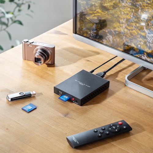 メディアプレーヤー（4K対応・デジタルサイネージ・自動再生・タイマー機能付き・HDMI・RCA・SDカード・USBメモリ・オートプレイ・動画・画像）