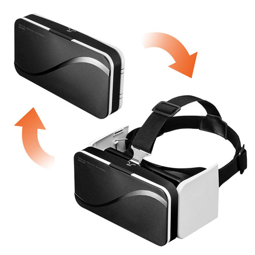 VRゴーグル(3D・折りたたみ・コンパクト・4.7～6インチ・メガネ対応