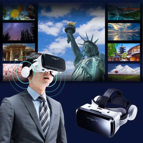 【訳あり 新品】VRゴーグル（ヘッドホン付き・Bluetoothコントローラー内蔵・再生/停止/音量調節ボタンつき）