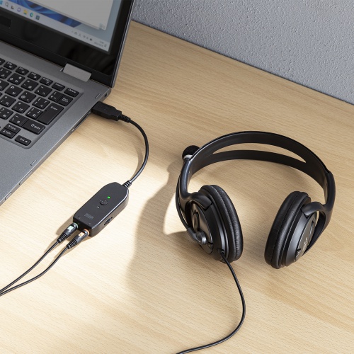 USBオーディオ変換アダプタ（3.5mmステレオミニプラグ対応・ミュート・ボリュームコントロール機能付き）