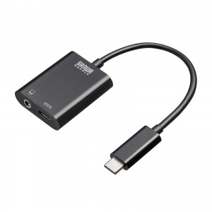 【訳あり 新品】Type-Cオーディオ変換アダプタ（USB Type-Cポート用・USB PD対応・ケーブル長12cm）MM-ADUSBTC3