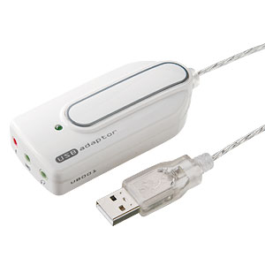 ヘッドホンやマイクをサウンドカードやドライバなしでUSBに接続できる、USBオーディオ変換アダプタ(ホワイト) MM-ADUSBW サンワサプライ