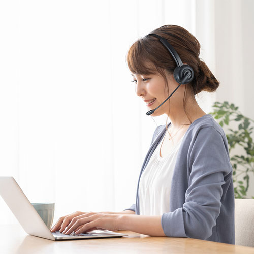 ヘッドセット（Bluetooth・片耳・オーバーヘッド・単一指向性・マルチペアリング・ブラック）