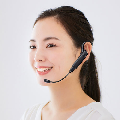 Bluetoothヘッドセット（片耳タイプ・外付けマイク付き）MM-BTMH61BK サンワサプライ