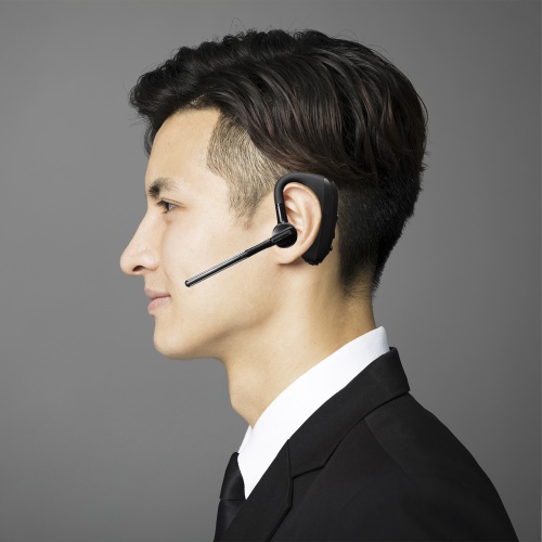 Bluetoothヘッドセット（デュアルマイク・ノイズキャンセル搭載・ワイヤレス・片耳・モノラル・USB充電）MM-BTMH68BK