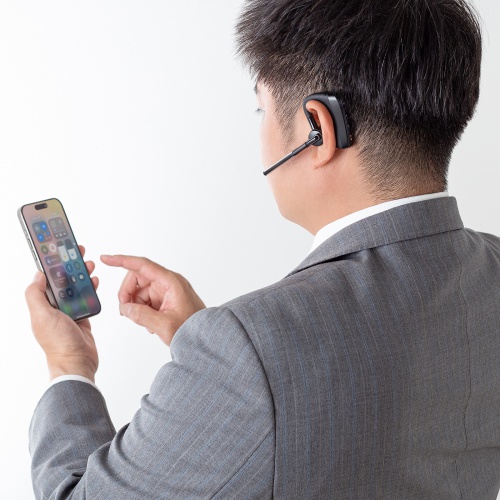 Bluetoothヘッドセット 片耳 充電ケース 充電スタンド デュアルマイクノイズキャンセル USB-C充電 左右耳対応 マルチポイント