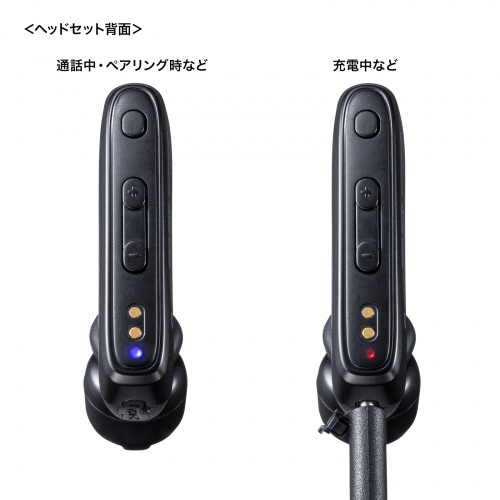 Bluetoothヘッドセット 片耳 充電ケース 充電スタンド デュアルマイクノイズキャンセル USB-C充電 左右耳対応 マルチポイント