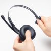 Bluetoothヘッドセット（片耳・単一指向性・Windows・Mac・軽量・無線・USB-C充電・両耳対応・マルチペアリング・大型イヤーパッド・ブラック）