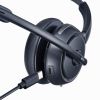 Bluetoothヘッドセット（片耳・単一指向性・Windows・Mac・軽量・無線・USB-C充電・両耳対応・マルチペアリング・大型イヤーパッド・ブラック）