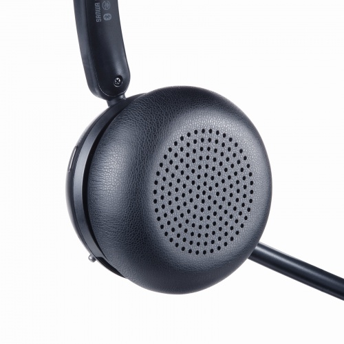 Bluetoothヘッドセット（片耳・単一指向性・Windows・Mac・軽量・無線・USB-C充電・両耳対応・マルチペアリング・大型イヤーパッド・ブラック）