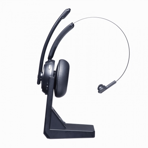 Bluetoothヘッドセット（片耳・充電クレードル付き・単一指向性・Windows・Mac・軽量・2.4G・無線・両耳対応・マルチペアリング・大型イヤーパッド・ブラック）