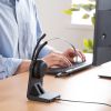 Bluetoothヘッドセット（片耳・充電クレードル付き・単一指向性・Windows・Mac・軽量・2.4G・無線・両耳対応・マルチペアリング・大型イヤーパッド・ブラック）