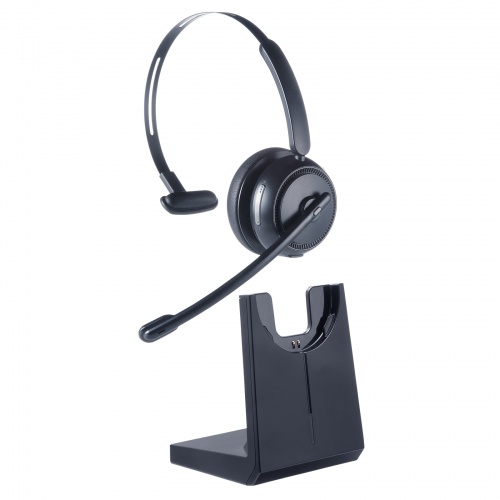 Bluetoothヘッドセット（片耳・充電クレードル付き・単一指向性・Windows・Mac・軽量・2.4G・無線・両耳対応・マルチペアリング・大型イヤーパッド・ブラック）