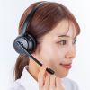 Bluetoothヘッドセット（片耳・充電クレードル付き・単一指向性・Windows・Mac・軽量・2.4G・無線・両耳対応・マルチペアリング・大型イヤーパッド・ブラック）