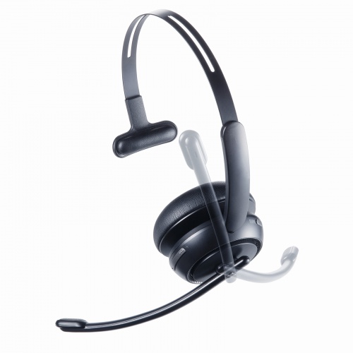 Bluetoothヘッドセット（片耳・充電クレードル付き・単一指向性・Windows・Mac・軽量・2.4G・無線・両耳対応・マルチペアリング・大型イヤーパッド・ブラック）