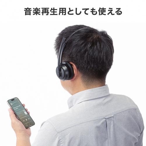 Bluetoothヘッドセット（片耳・充電クレードル付き・単一指向性・Windows・Mac・軽量・2.4G・無線・両耳対応・マルチペアリング・大型イヤーパッド・ブラック）
