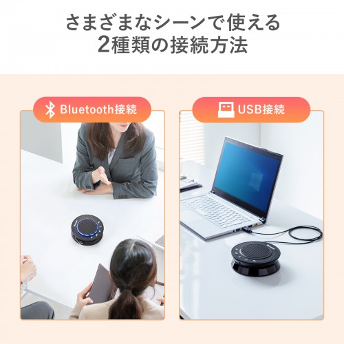 会議スピーカーフォン（Bluetooth・USB接続対応・Skype・Zoom）