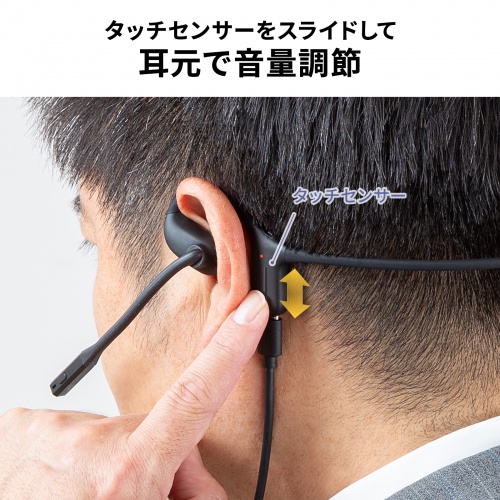 Bluetoothヘッドセット（オープンイヤー・有線対応・両耳・収納ポーチ付・単一指向性マイク・ENCノイズキャンセル・U0SB-C充電・無線）