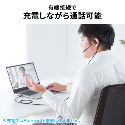 Bluetoothヘッドセット（オープンイヤー・有線対応・両耳・収納ポーチ付・単一指向性マイク・ENCノイズキャンセル・U0SB-C充電・無線）