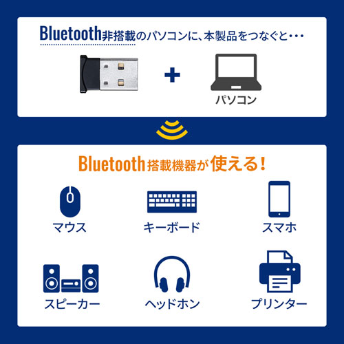 Bluetoothアダプタ(USBアダプタ・Bluetooth4.0＋LE/EDR・Class1)