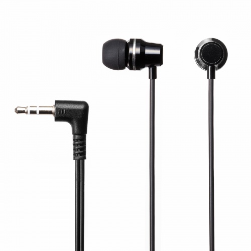 ステレオイヤホン（カナル型・3.5mmイヤホンジャック・ケーブル長1.2m・ブラック）