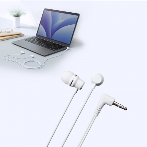 ステレオイヤホン（カナル型・3.5mmイヤホンジャック・ケーブル長1.2m・ホワイト）
