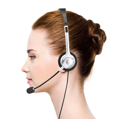 【アウトレット・中古・セール】4極対応ヘッドセット（片耳タイプ・シルバー） MM-HS402SV サンワサプライ