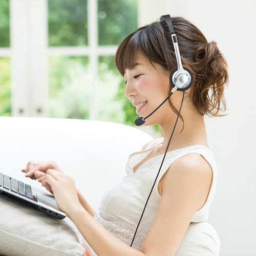 【アウトレット・中古・セール】4極対応ヘッドセット（片耳タイプ・シルバー） MM-HS402SV サンワサプライ