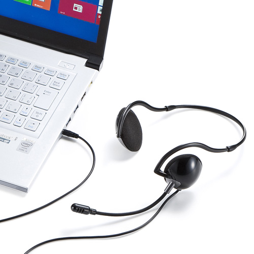 4極対応ヘッドセット（ネックバンドタイプ・ブラック） MM-HS403BK