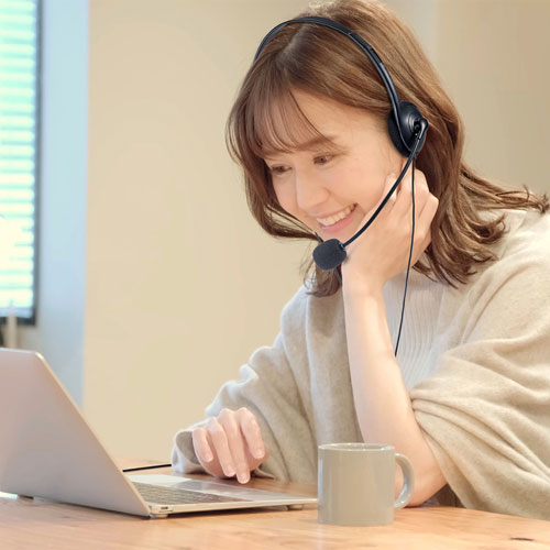 ヘッドセット（4極対応・単一指向性・フレキシブルアーム・タブレット・スマホ・ブラック）