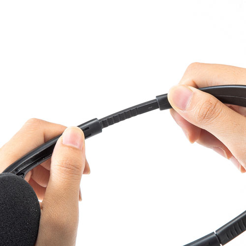 ヘッドセット（4極対応・単一指向性・フレキシブルアーム・タブレット・スマホ・ブラック）