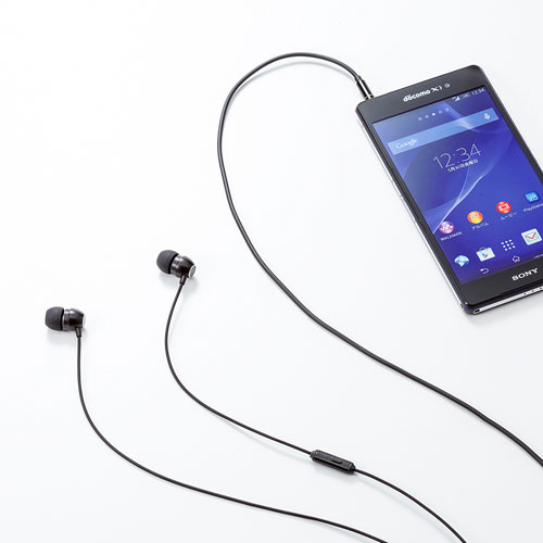 ステレオイヤホン（マイク付き・カナル型・3.5㎜4極ミニプラグ