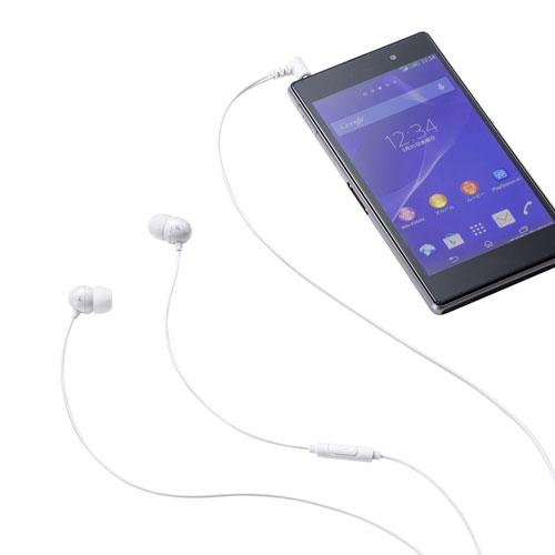 ステレオイヤホン（マイク付き・カナル型・ホワイト）