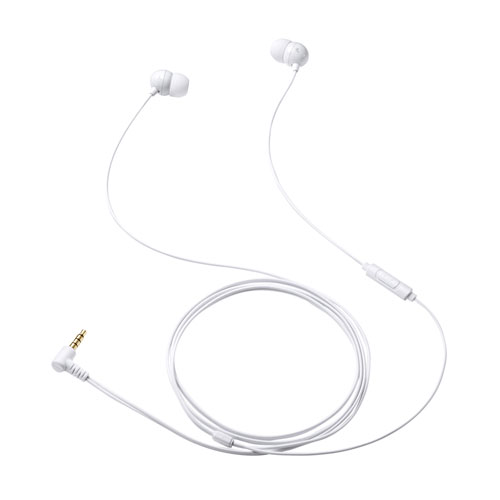 ステレオイヤホン（マイク付き・カナル型・ホワイト）