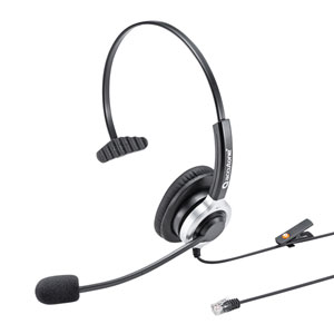【訳あり 新品】電話ヘッドセット（片耳タイプ・ハンズフリー・コールセンター） ※箱にキズ、汚れあり