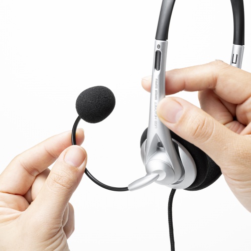 USBヘッドセット(USB Type-C接続・有線接続・単一指向性・両耳・在宅ワーク・軽量・音量調整スイッチ付き・パソコン・スマホ・タブレット）