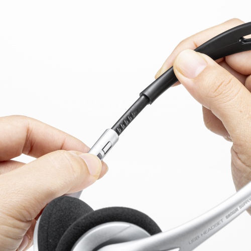 USBヘッドセット(USB Type-C接続・有線接続・単一指向性・両耳・在宅ワーク・軽量・音量調整スイッチ付き・パソコン・スマホ・タブレット）