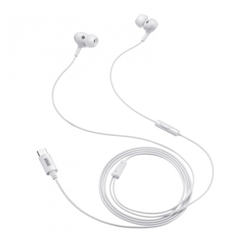 USB Type-Cイヤホンマイク（カナル型・マイク付きリモコン・スマホ・タブレット・ゲーム機・パソコン・ケーブル長約1.2m・ホワイト）