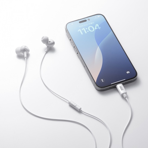 USB Type-Cイヤホンマイク（カナル型・マイク付きリモコン・スマホ・タブレット・ゲーム機・パソコン・ケーブル長約1.2m・ホワイト）